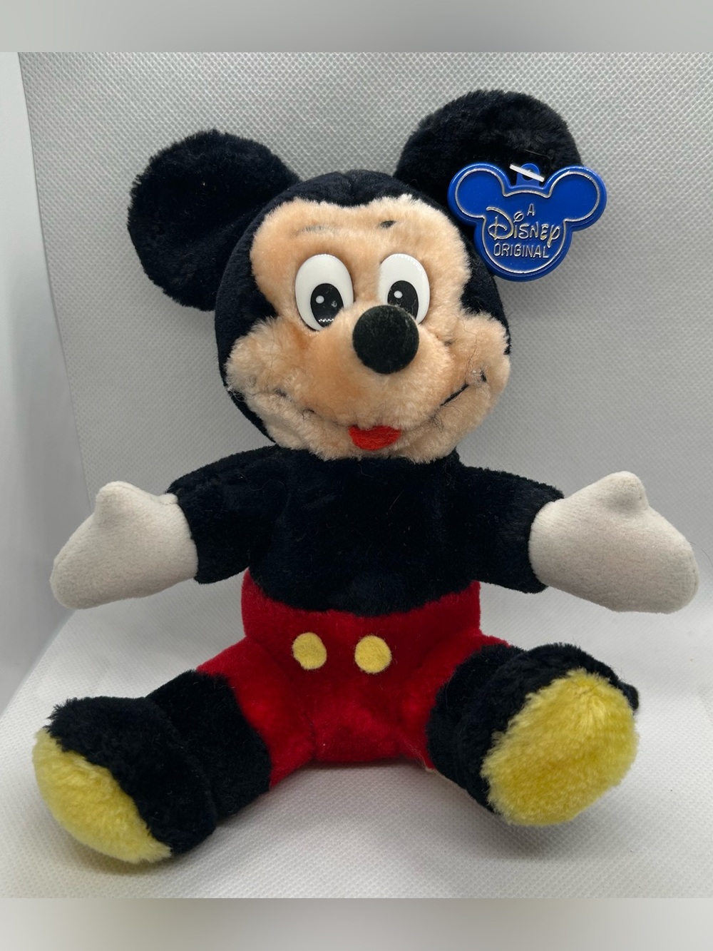 Vintage Mickey Mouse Plush Stuffed Toy Doll Walt Disney World Disneyland Tag
